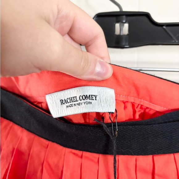 Rachel Comey red orange pleated midi skirt iris size L new - Picture 4 of 6